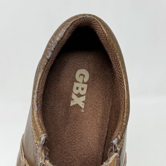 GBX Chunky Shoes Mens 12 M Brown Distressed Leather Slip On Vintage Y2K Biker - Picture 9 of 16